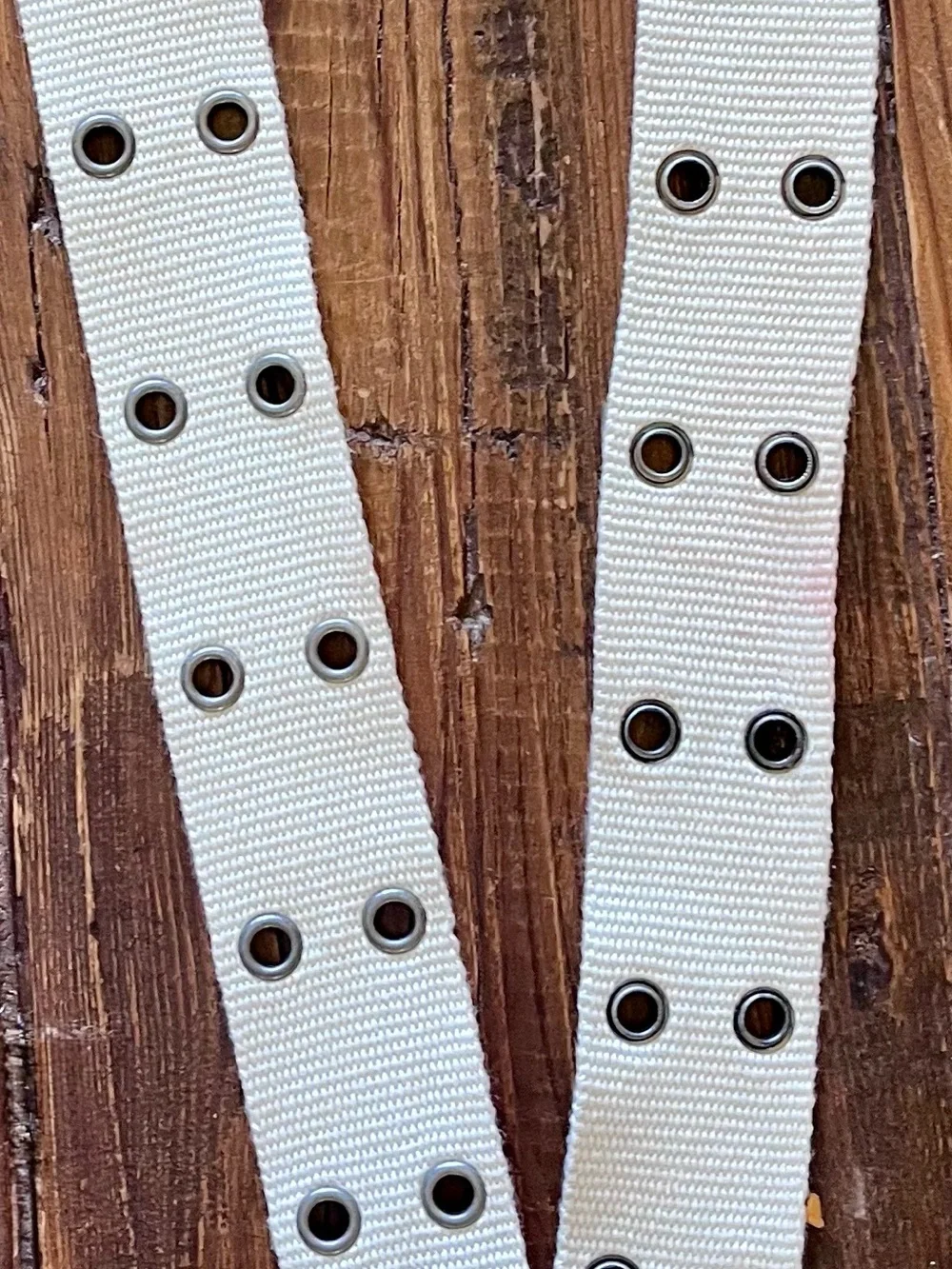 Women’s Cream/White Braided and Double Eyelet Belts - Set of 2  Sz XS NWT